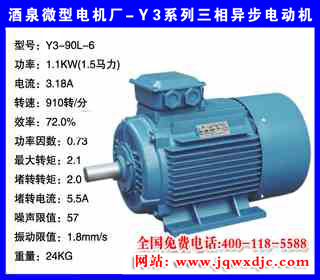 1.1KW ���� Y3ϵ�������첽�綯�� Y3-90L-6